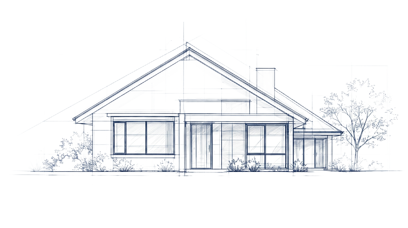 Architectural drawing of a modern home